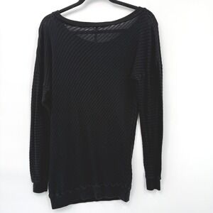 Blue Canoe Sweater Womens M Black Organic Cotton Capsule Textured Minimalist
